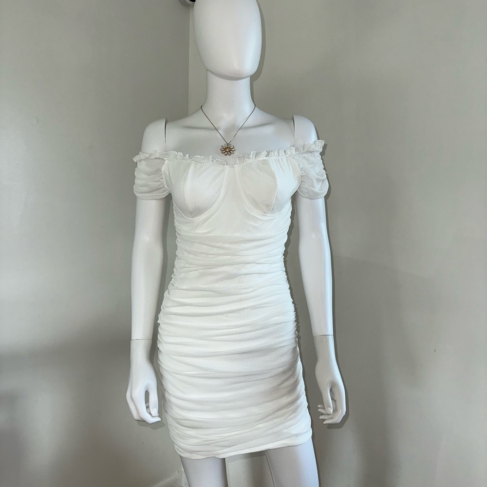 Elegant Off-Shoulder White Dress
